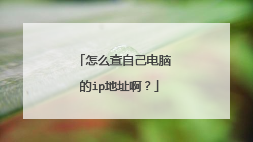 怎么查自己电脑的ip地址啊?