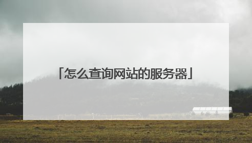怎么查询网站的服务器