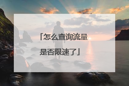 怎么查询流量是否限速了
