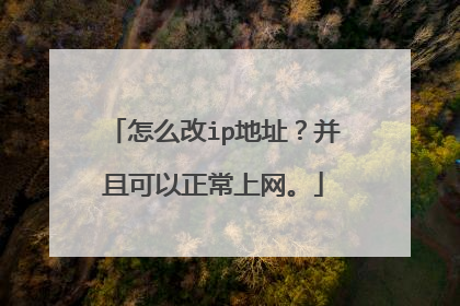 怎么改ip地址?并且可以正常上网。