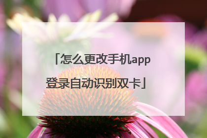 怎么更改手机app登录自动识别双卡