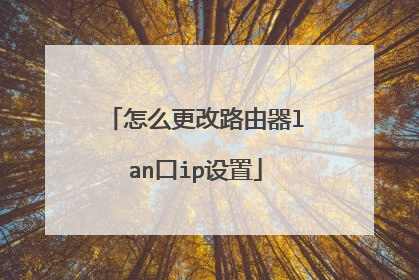 怎么更改路由器lan口ip设置
