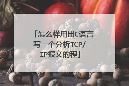 怎么样用出C语言写一个分析TCP/IP报文的程