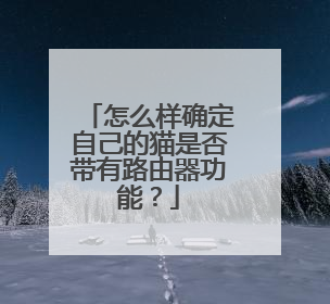 怎么样确定自己的猫是否带有路由器功能？
