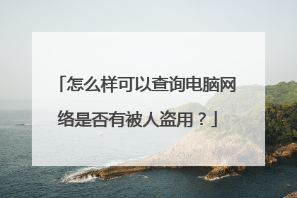 怎么样可以查询电脑网络是否有被人盗用?