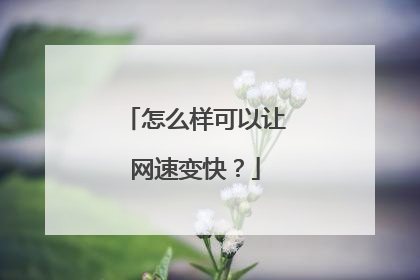 怎么样可以让网速变快？