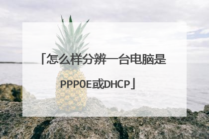 怎么样分辨一台电脑是PPPOE或DHCP
