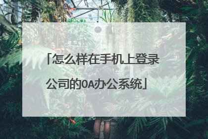 怎么样在手机上登录公司的OA办公系统