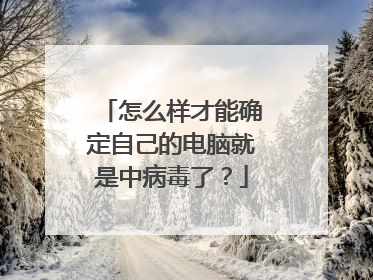 怎么样才能确定自己的电脑就是中病毒了？