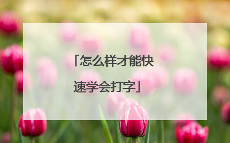 怎么样才能快速学会打字