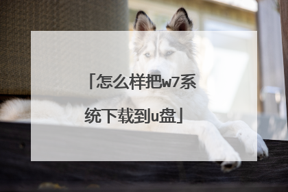 怎么样把w7系统下载到u盘
