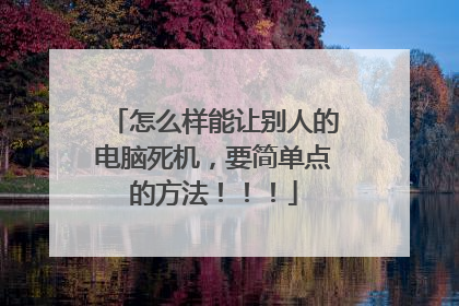 怎么样能让别人的电脑死机，要简单点的方法！！！