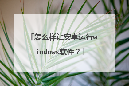 怎么样让安卓运行windows软件?