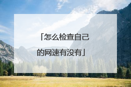 怎么检查自己的网速有没有