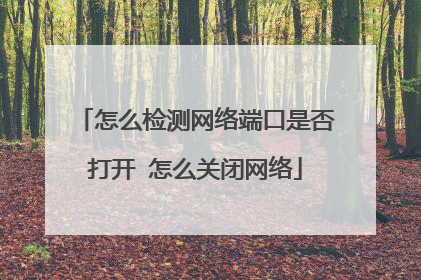 怎么检测网络端口是否打开 怎么关闭网络