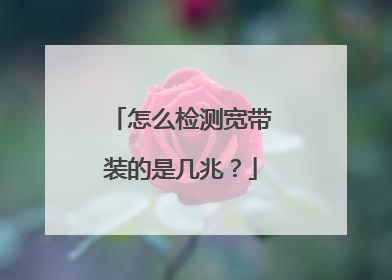 怎么检测宽带装的是几兆？