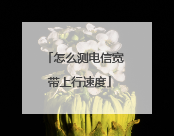 怎么测电信宽带上行速度