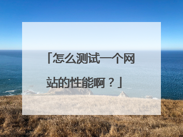 怎么测试一个网站的性能啊?