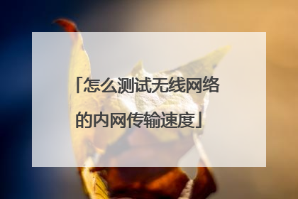 怎么测试无线网络的内网传输速度