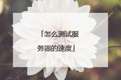 怎么测试服务器的速度