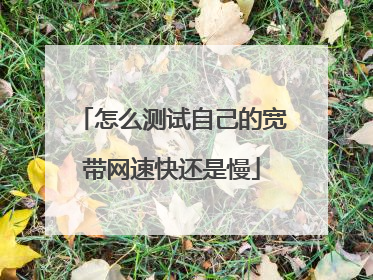 怎么测试自己的宽带网速快还是慢