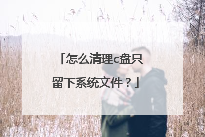 怎么清理c盘只留下系统文件？