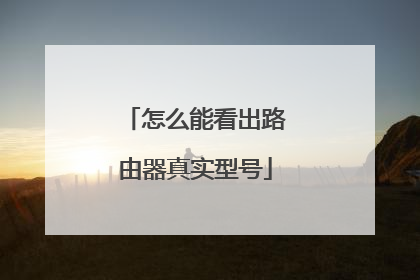 怎么能看出路由器真实型号
