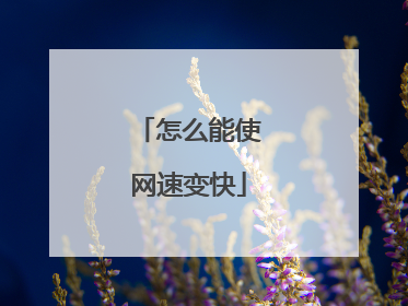 怎么能使网速变快