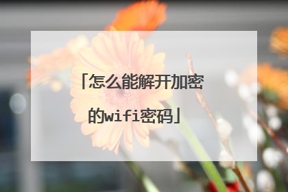 怎么能解开加密的wifi密码