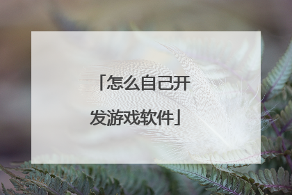 怎么自己开发游戏软件