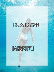 怎么设置电脑版网页