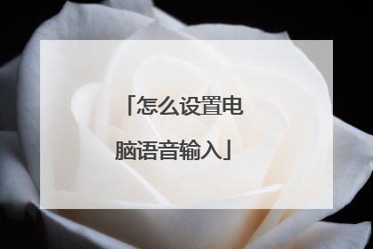 怎么设置电脑语音输入