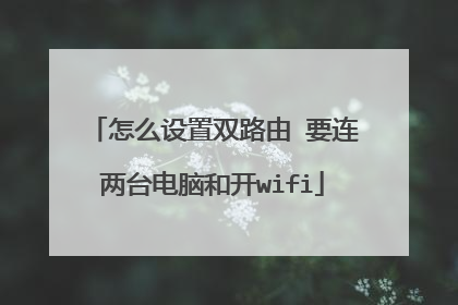 怎么设置双路由 要连两台电脑和开wifi