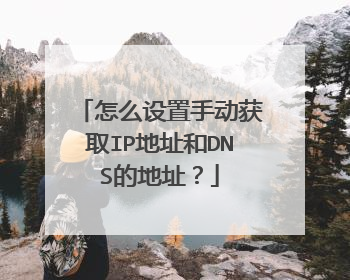 怎么设置手动获取IP地址和DNS的地址？