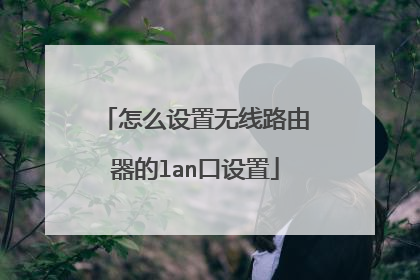 怎么设置无线路由器的lan口设置