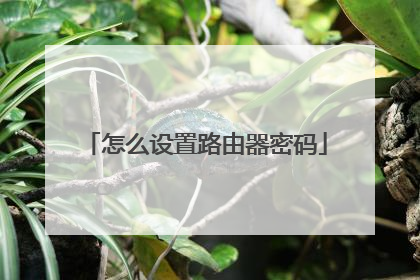 怎么设置路由器密码