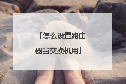 怎么设置路由器当交换机用
