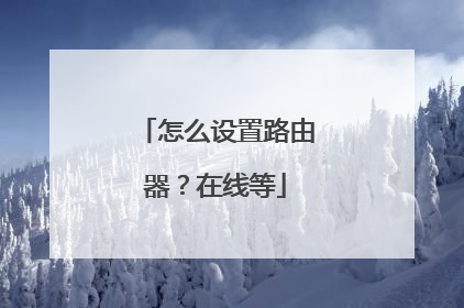 怎么设置路由器？在线等
