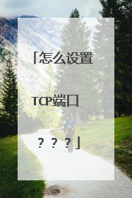 怎么设置TCP端口？？？