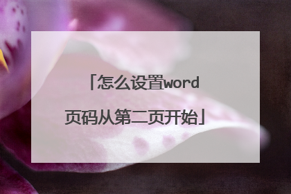 怎么设置word页码从第二页开始