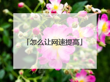 怎么让网速提高