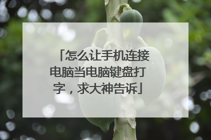 怎么让手机连接电脑当电脑键盘打字，求大神告诉