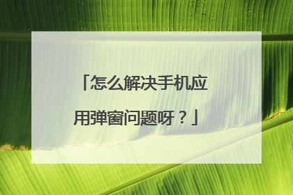 怎么解决手机应用弹窗问题呀?