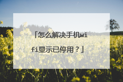 怎么解决手机wifi显示已停用？