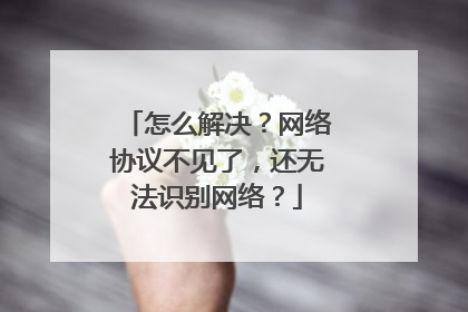 怎么解决?网络协议不见了,还无法识别网络?
