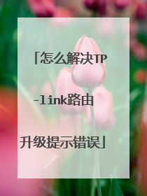 怎么解决TP-link路由升级提示错误