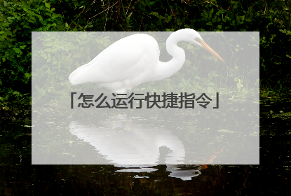 怎么运行快捷指令
