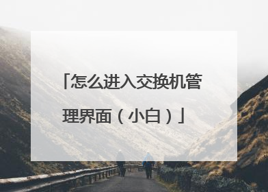 怎么进入交换机管理界面（小白）
