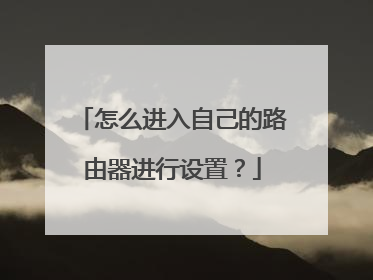 怎么进入自己的路由器进行设置？