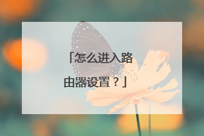 怎么进入路由器设置?